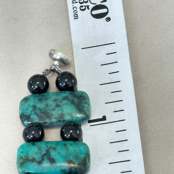 Chrysocolla & Black Onyx bracelet. Rectangles & spheres. Magnetic clasp - Picture 7 of 13
